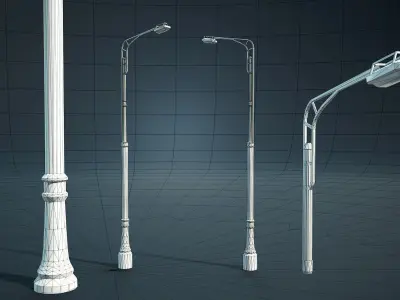 Street Light Poles Low-poly 3D model
