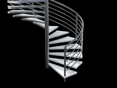 3d models Spiral curved staircases stainles steel 3D model