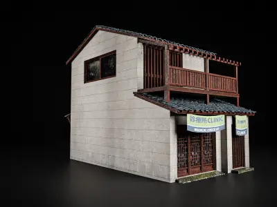 JAPANESE BUILDING 008 Low-poly 3D model