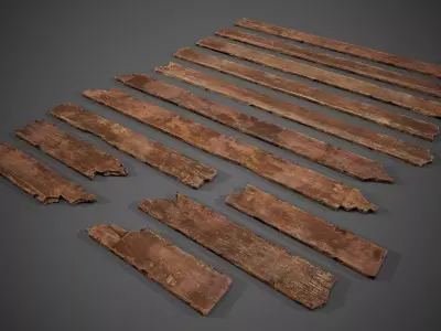 Wooden planks 13 pieces Model Collection Low-poly 3D model