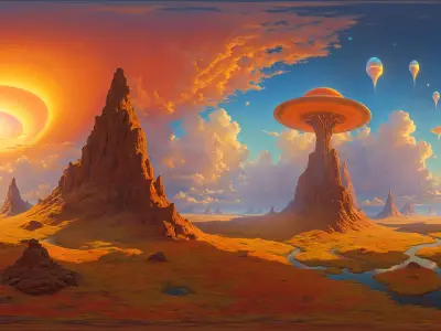 HDRI Alien Worlds Low-poly 3D model