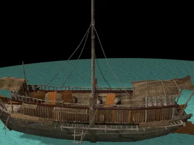 Chinese junk boat 3D model