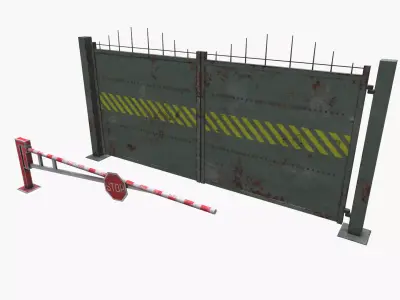 Metal gates Low-poly 3D model