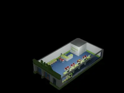 Low Poly BANK Model store 3D model