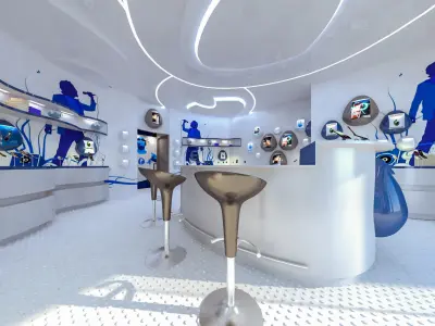 Mobile Phone Shop Interior 02 Low-poly 3D model