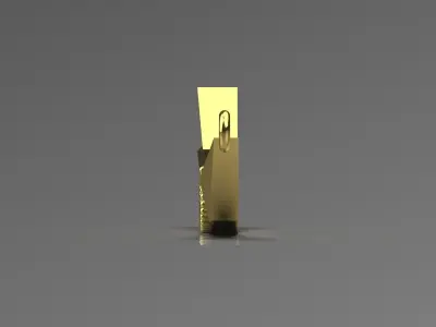 Yellow stl 3dm Gold Bow Pendant jp0280 3D print model