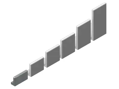 Concrete L Block Retaining Wall Set 6 Sizes Height 55 to 200 cm 3D model