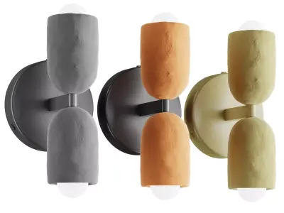 Ceramic Up Down Sconce Tonal Hardware 3D model