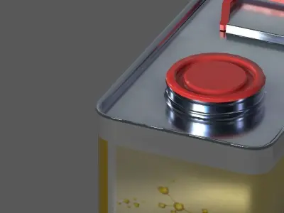 Oil Bucket Low-poly 3D model