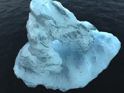 Iceberg 1 floating in ocean 3D model