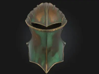 Bronze Knight Helm  Valor Cast in Metal 3D model