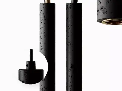 Lava Stone and Brass Pendant Light Bang by Buzao 3D model