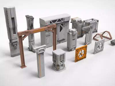 sci-fi Architecture kitbash 7 3D model