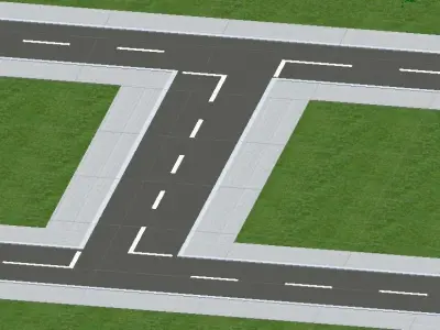 Road Pack Includes Strate L T and X Low-poly 3D model
