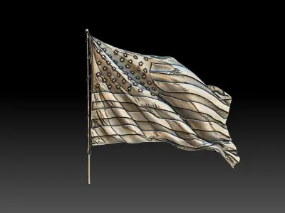 Flag USA 3D print model