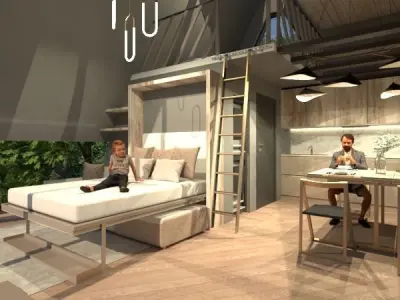 Small cabin house Low-poly 3D model