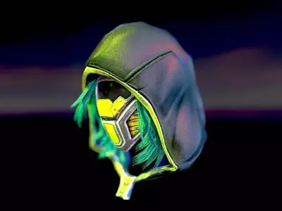 Sci-fi hood mask Low-poly 3D model