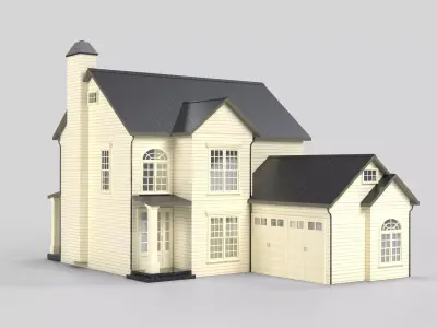 Cottage House Design 18T5  Low-poly 3D model