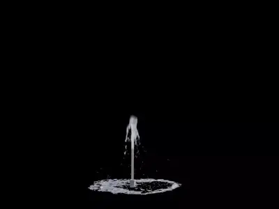 Realistic Water Fountain Loop Animation 13 3D model