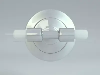 Wall Lamp Single Silver 4 3D model