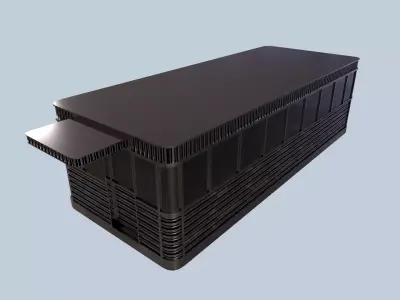 Diner metal box Low-poly 3D model