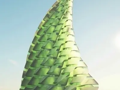 Sci-Fi Spiral Tower 3D model