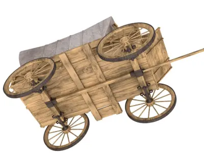 wooden wagon collection 3D model