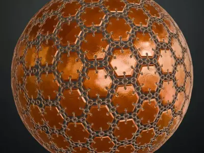 Orange Metal Mesh Transparent PBR Seamless Texture