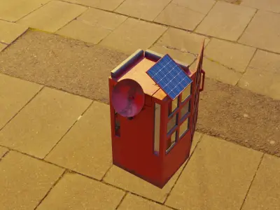 Telephone Booth 3D model and Rigged 3D model