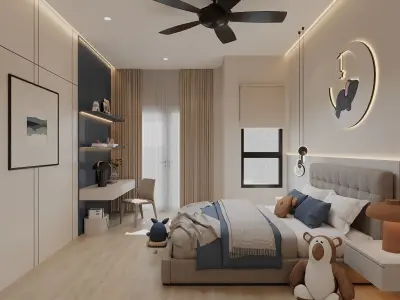 Modern Kids Bedroom Interior 3D Model 3D model