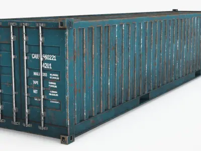 Container Ruined 4 colors Low-poly 3D model