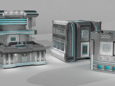 Futuristic Crate Set 3D model