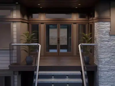 Modern Luxury Hillside Home 3D model