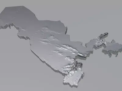 Uzbekistan Terrain country  3D model
