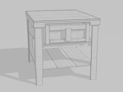 Realistic Table Game-Ready Low-poly 3D model Low-poly 3D model