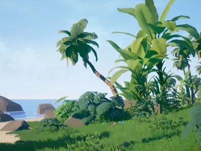Stylized Environment Series - Tropical Package Low-poly 3D model