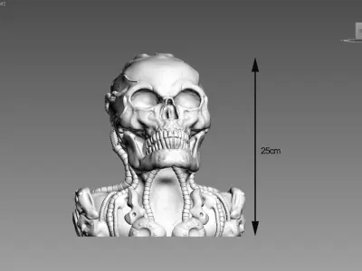 Robot Skull Headphone Stand Cyborg Headset Stand 3D print model