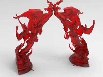 Blood fountain splash 2  3D model
