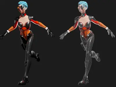 LOW POLY GAME READY SCI Fi GIRL CHARACTER Low-poly 3D model