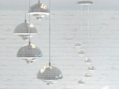 Mid Century Cascade Ceiling Lamp Low-poly 3D model