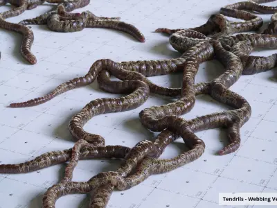 Alien Tendrils 22 Variants and Environment - 3D Asset Kit PBR Low-poly 3D model