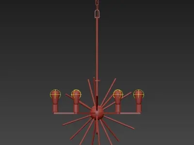 UPTOWN brass starburst chandelier 3D model