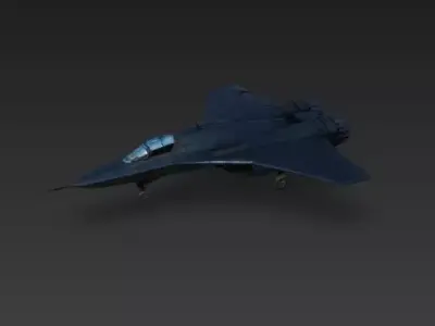 Stealth Orbital Interceptor Jet 3D Model Low-poly 3D model