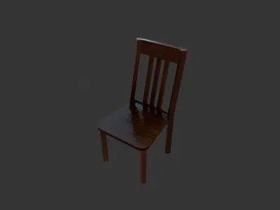 Old Wooden Chair PBR Low-poly 3D model
