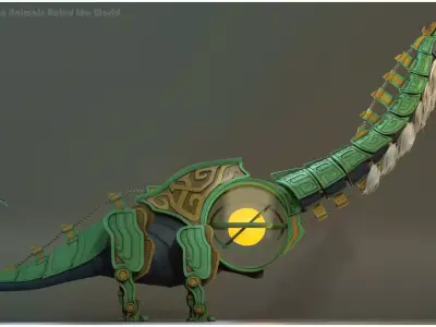 Robot Dino Low-poly 3D model