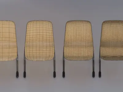 Wooden Shell Chair 3D model