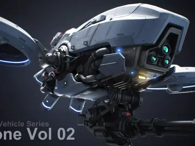 Sci-Fi Vehicle Series-Drone 02-PBR 3D model