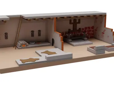 Catalhoyuk Ancient House Model - 3D Historical Reconstruction Low-poly 3D model