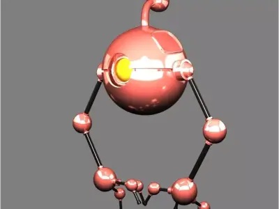 little robo-slave Low-poly 3D model