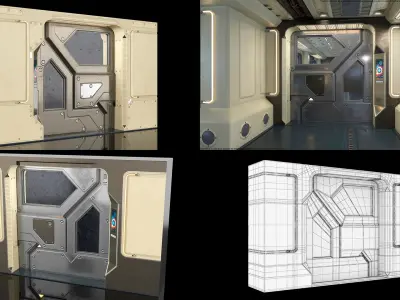  Sci-fi Interior Space Station Collection PBR 